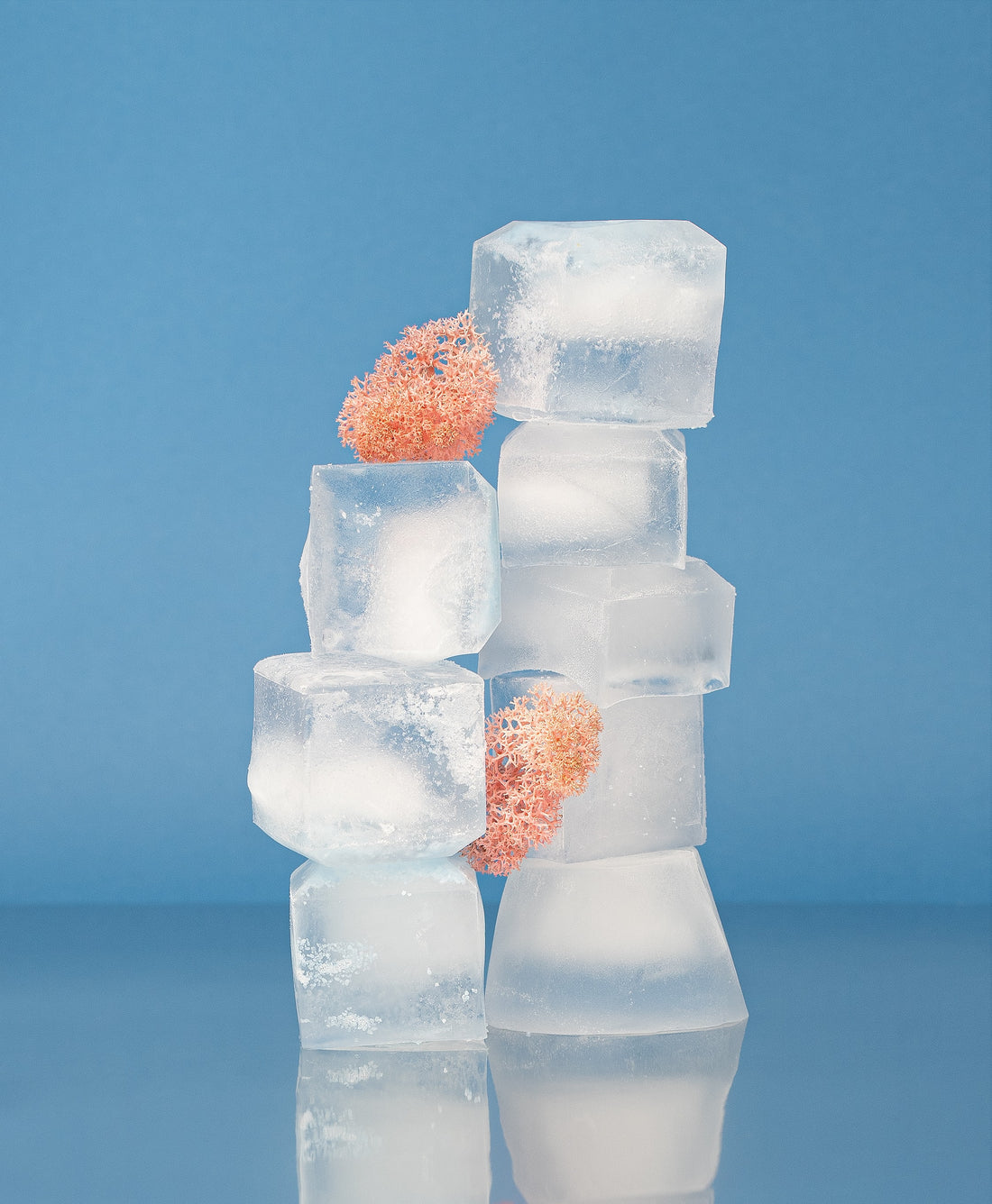 A stack of ice cubes