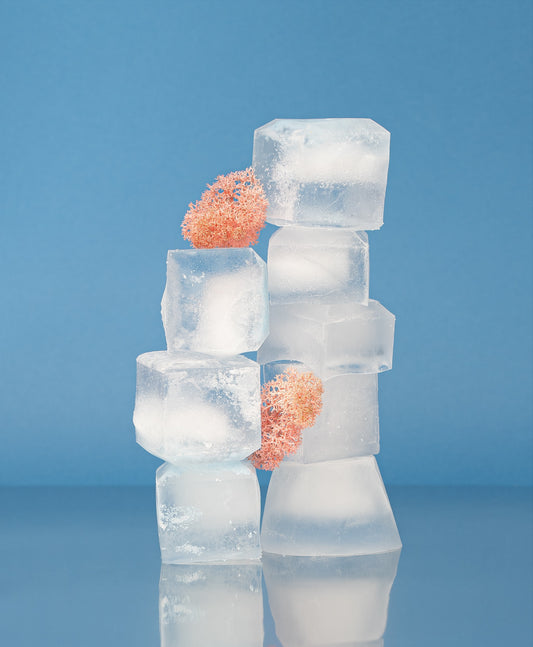 A stack of ice cubes 