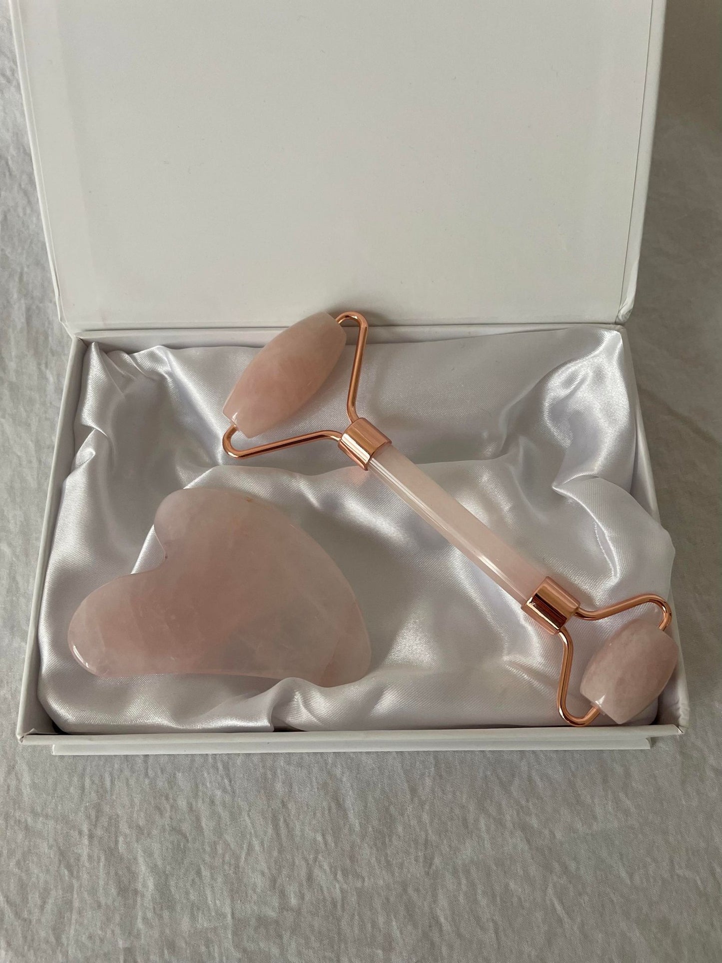 Rose Quartz Face Roller and Gua Sha Set